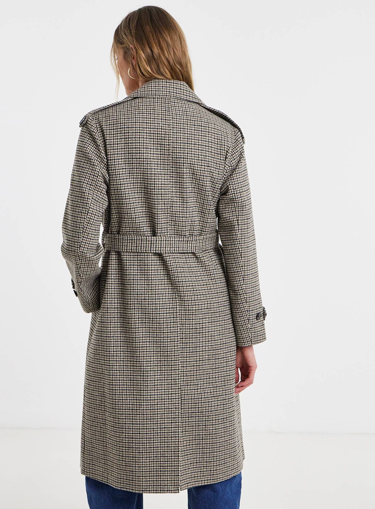 JD WILLIAMS Houndstooth Trench Coat 30 - Image 2
